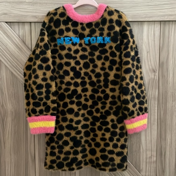 The Marc Jacobs Kids NWT toddler girl size 5 faux fur cheetah print dress. - Picture 7 of 9